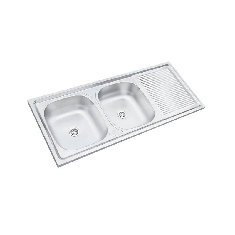 XAL12050A 1200*500 mm left double bowl with right tray sink