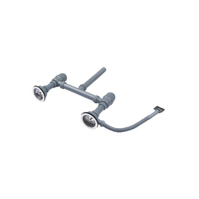 XAL-D001  114 mm double bowl sink waste with overflowing with pipe