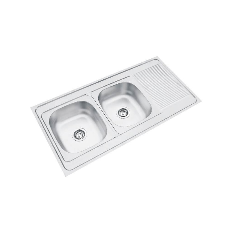 XAL12060  1200*600 mm double bowl with right tray sink
