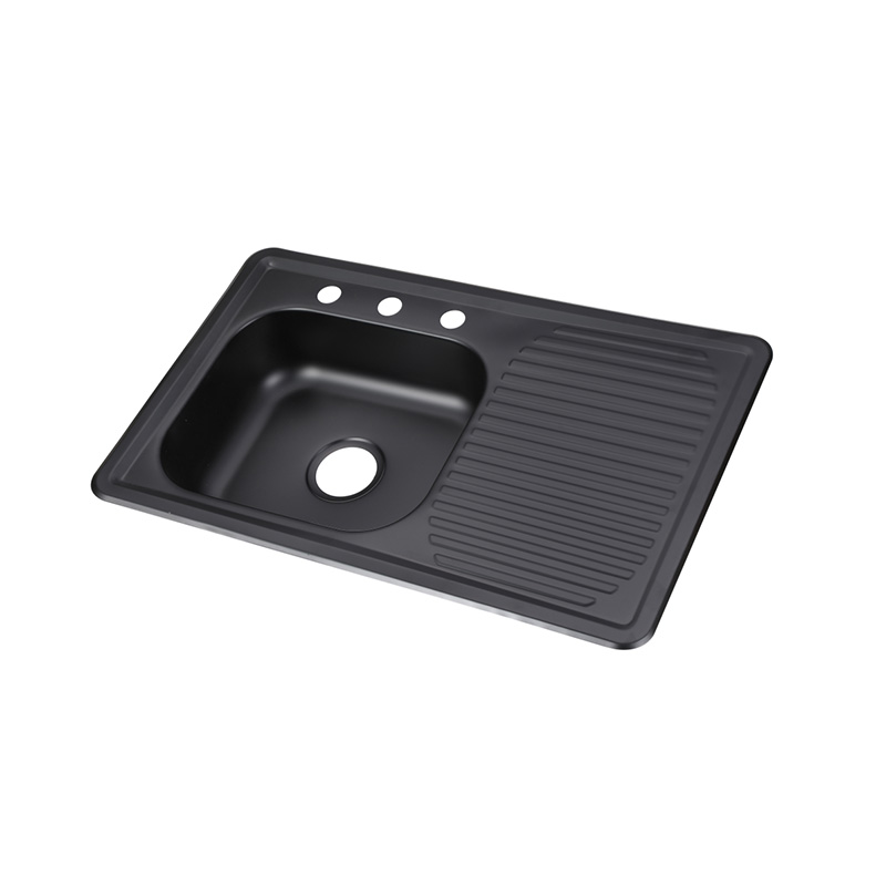 XAL8050CLB 800*500 mm left bowl with right tray sink black color  sink